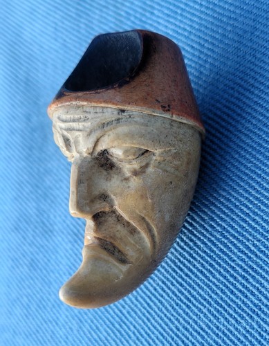 Meerschaum carved pipe head - meerschaum,