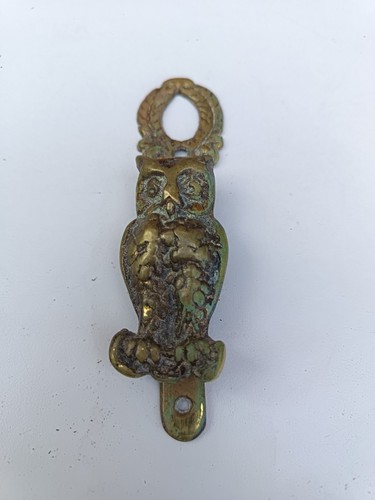 Brass owl door - owl, solid
