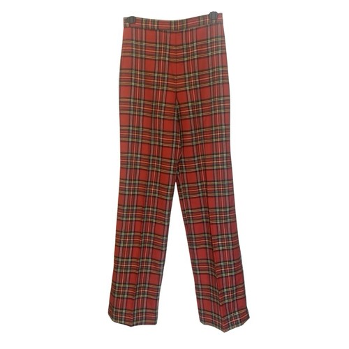 Vintage red tartan plaid pants - vintage,