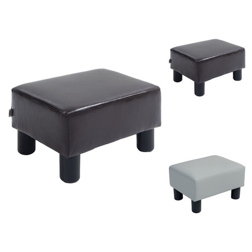 Leather footstool ottoman - pu,