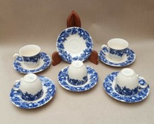 Table Mates - 5x Cups and 6x Saucers - (Blue Fruit Pattern)