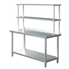 Stainless Steel Kitchen Prep Work Table Bench AND Over Shelf Commercial Catering