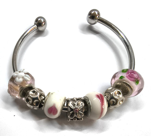 Pink floral glass - pink,