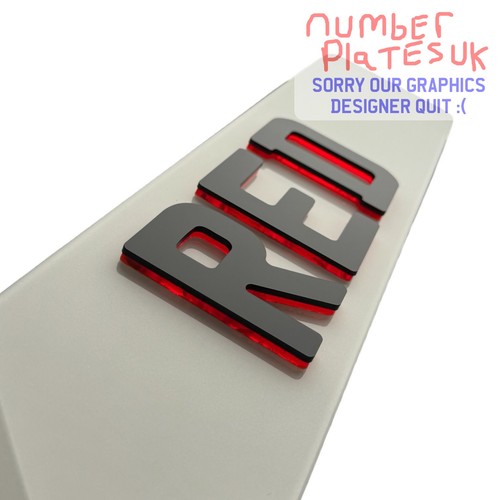 Neon red number plates - 4d,
