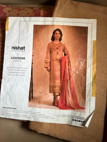 Nishat linen unstitched - linen, 3