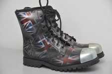 Underground Steel Cap 'Stormer' Union Jack Combat Boots Size UK9 EUR 43 US 10