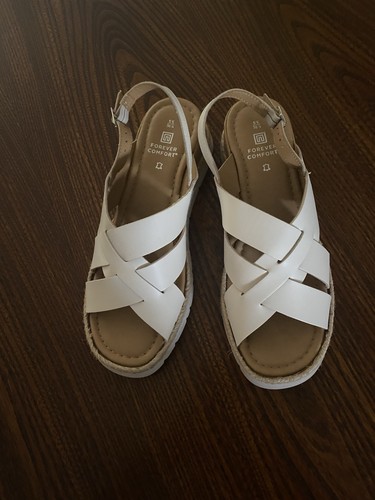 White leather semi - leather, wedge