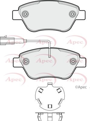 Apec front brake pad set - brake,