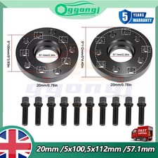 2x 20mm Hubcentric Black Wheel