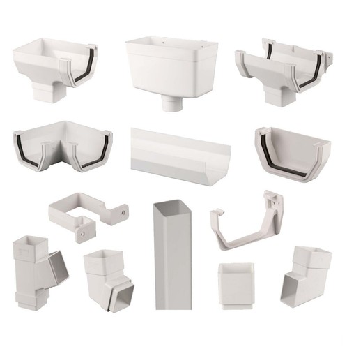 White square line gutter - white,