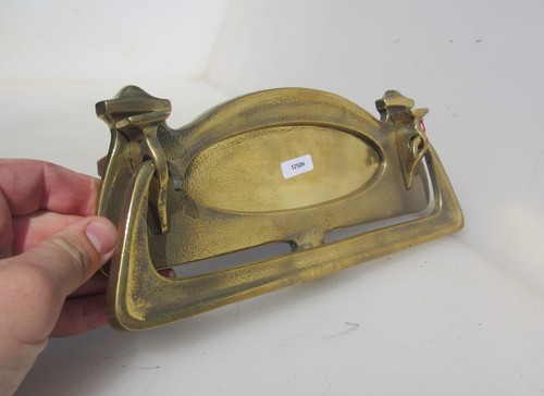 Large antique brass letterbox - antique,