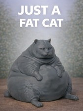 Chubby Cat Figurine Cute Fat