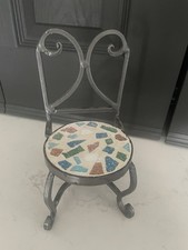 French Small Wrought Iron Chair Ideal Plant Or Candle Stand Garden Decor