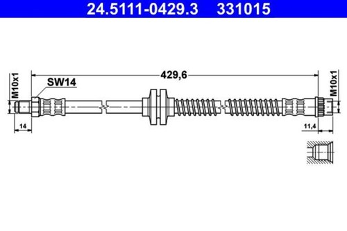 Brake hose ate fits - hose,