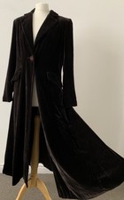Per Una Brown Silk Velvet Maxi Long Opera Fit & Flare Princess Dress Coat 12 R