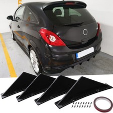 For Vauxhall Opel Corsa VXR Rear Bumper Diffuser Shark 4-Fins Spoiler Splitter