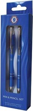 Chelsea FC Pen & Pencil Set - Football Club Gift Stationery Set Official License
