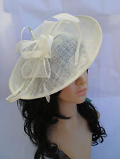 Creamy Ivory Fascinator.Shaped saucer disc,Wedding..races new