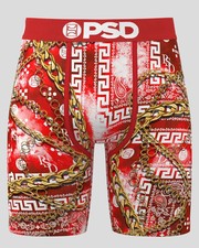PSD Men's Paisley 7" Boxer Briefs - Red/Gold