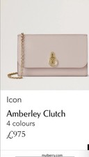 GENUINE MULBERRY Lime Green Amberley Leather Clutch Bag with Dust Bag