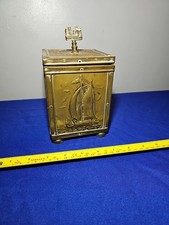 Vintage Embossed Brass Ship