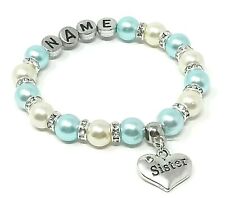 Personalised Sister Niece Mum Birthday Xmas Charm Bracelet Free Gift Bag 