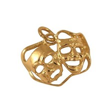 9ct Gold Comedy Tragedy Masks