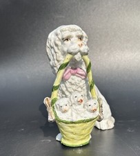 Antique Porcelain Poodle Figurine Staffordshire or German Porcelain 