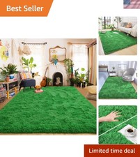 Luxurious Green Soft Shag Rug