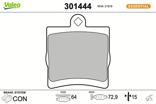 Rear axle brake pad set - pad, set,