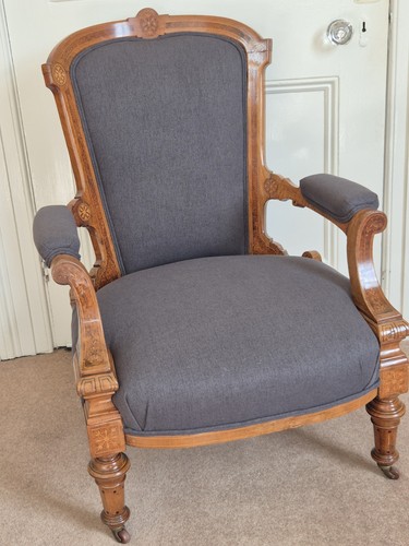Victorian open arm chair - open,