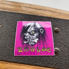 Zorlac Shrunken Head Pink Skateboard Sticker - 1980s