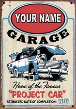 personalised Garage Sign Metal