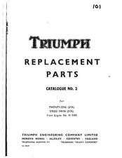 Triumph Parts Manual Book 1959
