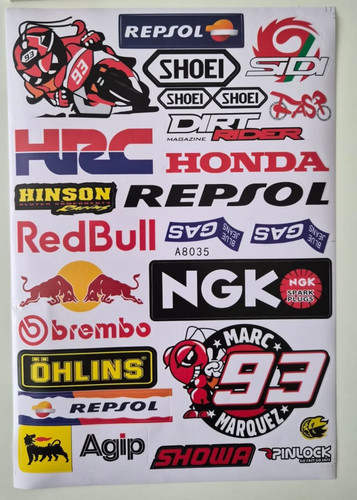 Motorbike sticker sheet - motorbike, a4