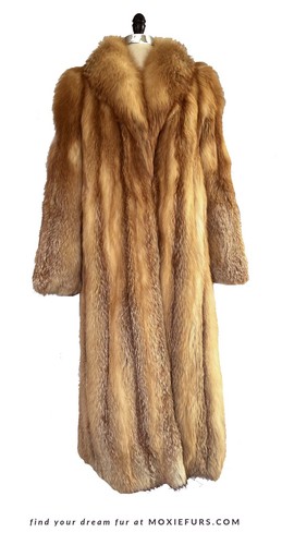 Saga red fox fur coat - fox, brown