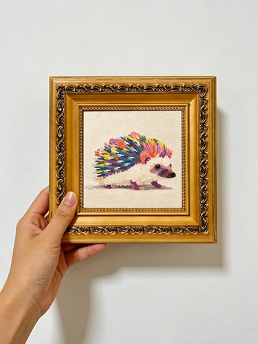 Rainbow hedgehog art - art, dining