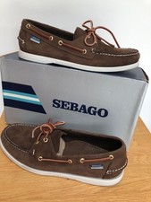 Sebago Nubuck Dark Brown Deck Shoes UK10 EU 44.5