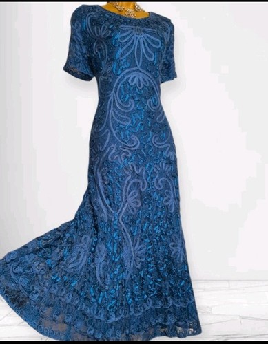 Navy tapework lace dress - navy,