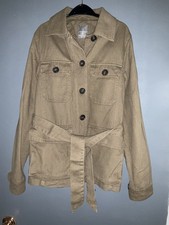 Primark 2xs Size 4-6 Ladies Khaki Green Button Up Jacket With Belt