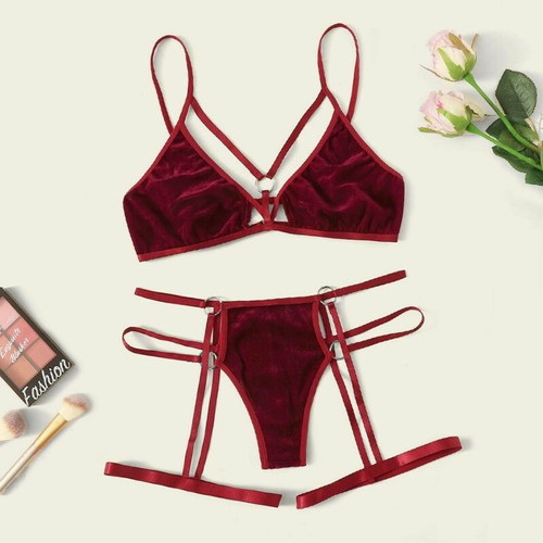 Gold velvet sexy lingerie - sexy,