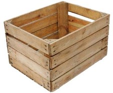 Wooden Crate Boxes Storage Apple Fruit Plain Wood Box Craft Crates - 4 Slatted