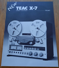 1979 TEAC X-7 stereo tape deck sales brochure. Reel to reel catalogue