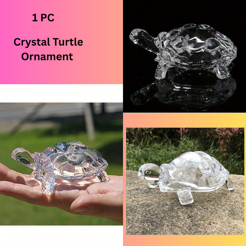 Crystal turtle ornament mini - turtle, ornament,
