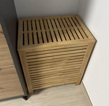 Wooden Laundry Basket Solid
