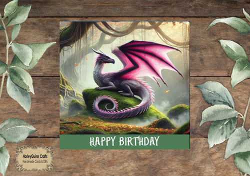Dra 070 birthday card - birthday, purple