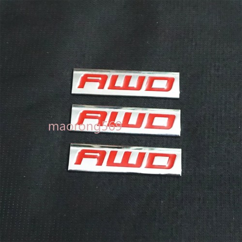 Silver chrome red awd metal - 3x,
