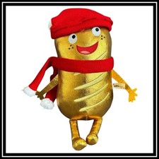 Greggs Greg The Sausage Roll Soft Toy Christmas Hat Plush Novelty