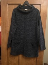 Seasalt Cornwall Torleven Tunic Dress Size UK 16 Ditsy Leaf  Pockets Cotton