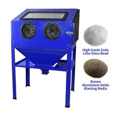 Sand Blasting Cabinet Portable Work Station LED Sandblaster 220L Blasting Media